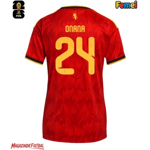 Belgia Amadou Onana #24 Echipament de Fotbal Replică Mondial 2026 Femei Acasa Belgia Amadou Onana #24 Echipament de Fotbal Replică Mondial 2026 Femei Acasa